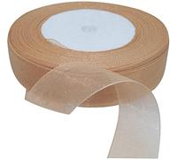 AERZETIX - Cinta de organza organdí decorativa brillante - 20mm x 45 metros - chocolate con leche - proyectos creativos coser arte embalaje regalos fiesta cumpleaños - C50792