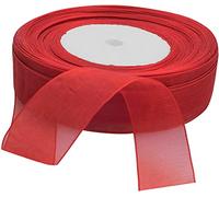 AERZETIX - Cinta de organza organdí decorativa brillante - 20mm x 45 metros - rojo - proyectos creativos coser arte embalaje regalos fiesta cumpleaños - C50771