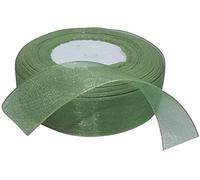 AERZETIX - Cinta de organza organdí decorativa brillante - 20mm x 45 metros - verde militar - proyectos creativos coser arte embalaje regalos fiesta cumpleaños - C50810