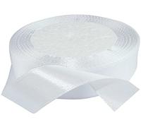 AERZETIX - Cinta de raso satén decorativa brillante fina - 20mm x 22 metros - blanco - proyectos creativos coser arte embalaje regalos fiesta cumpleaños - C50370