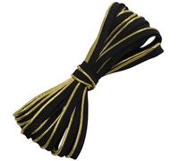 AERZETIX - Cinta galón decorativо con ribete 4.5 metros x 10 mm - en poliéster - color negro y dorado con efecto metalizado - para costura manualidades decoración proyectos creativos