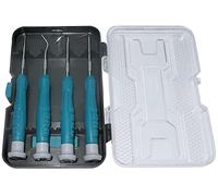 AERZETIX - Juego/caja de 4 ganchos y punzones con punta curvada a 45° y 90° - longitud 130mm - herramienta de extracción para juntas tóricas - en acero - C50005