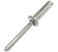 AERZETIX - Juego de 10 remaches ciegos estándar Ø6x20mm con cabeza plana en acero inoxidable A2 - DIN 7337 A - remache pop con ruptura de vástago - C48308