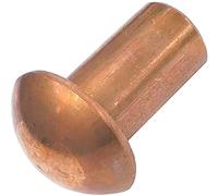 AERZETIX - Juego de 10 remaches de cobre Ø6x10mm con cabeza semiredonda - remache con cabeza abombada - remache sólido/remache de golpe - DIN 660 - C48041