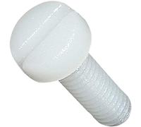 AERZETIX - Juego de 10 - Tornillo de Poliamida/Nylon M4x12 - Rosca métrica - Cabeza Cilíndrica/Ranurado/Plano/Redondo - Aislante - Bricolaje - Renovación - DIN 84 - C45311