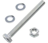 AERZETIX - Juego de 10 tornillos de cabeza hexagonal M10x90 mm + 20 arandelas M10x20 mm + 10 tuercas hexagonales M10 para bricolaje y fijación ligera | acero