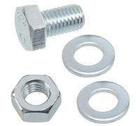 AERZETIX - Juego de 10 tornillos de cabeza hexagonal M12x20 mm + 20 arandelas M12x24 mm + 10 tuercas hexagonales M12 para bricolaje y fijación ligera | acero