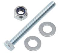 AERZETIX - Juego de 10 tornillos de cabeza hexagonal M8x75 mm + 20 arandelas + 10 tuercas hexagonales autoblocantes M8 | para bricolaje y fijación ligera | en acero