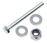 AERZETIX - Juego de 10 tornillos de cabeza hexagonal M8x80 mm + 20 arandelas + 10 tuercas hexagonales autoblocantes M8 | para bricolaje y fijación ligera | en acero