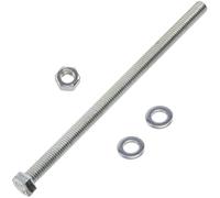 AERZETIX - Juego de 10 tornillos M5x90 mm con cabeza hexagonal + 20 arandelas M5x10 mm + 10 tuercas hexagonales M5 para bricolaje y fijación ligera | en acero