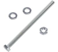 AERZETIX - Juego de 10 tornillos M6x90 mm con cabeza hexagonal + 20 arandelas M6x12 mm + 10 tuercas hexagonales M6 para bricolaje y fijación ligera | en acero