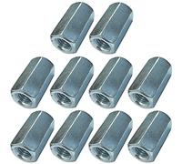 AERZETIX - Juego de 10 Tuercas de acoplamiento hexagonales largas M12x36mm - tuerca de extensión prolongador - en acero al carbono con rosca métrica - C49600