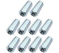 AERZETIX - Juego de 10 Tuercas de acoplamiento hexagonales largas M12x50mm - tuerca de extensión prolongador - en acero al carbono con rosca métrica - C49601