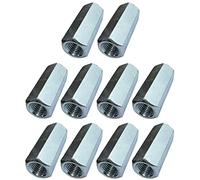 AERZETIX - Juego de 10 Tuercas de acoplamiento hexagonales largas M16x60mm - tuerca de extensión prolongador - en acero al carbono con rosca métrica - C49604