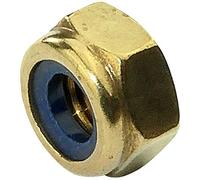 AERZETIX - Juego de 10 - Tuercas hexagonales de bloqueo - Tuercas autoblocantes con anillo de nylon - Piezas Metálicas/Separado/Apriete/Ensamblaje - Rosca M6 Métrica Hembra - Latón - C45754