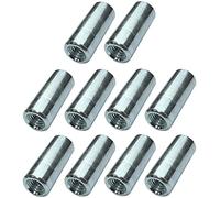 AERZETIX - Juego de 10 tuercas manguitos de acoplamiento M6x25x10mm roscados - manguito de conexión redondo cilíndrico prolongador - en acero galvanizado - C49628