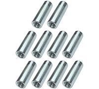AERZETIX - Juego de 10 tuercas manguitos de acoplamiento M6x30x10mm roscados - manguito de conexión redondo cilíndrico prolongador - en acero galvanizado - C49629
