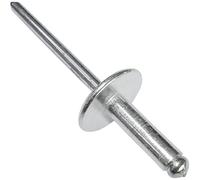 AERZETIX - Juego de 100 remaches ciegos Ø4.8x16mm con cabeza ancha 16mm - DIN 7337 C - remache pop con ruptura de vástago - en aluminio/acero - C48177