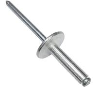 AERZETIX - Juego de 100 remaches ciegos Ø4.8x20mm con cabeza ancha 16mm - DIN 7337 C - remache pop con ruptura de vástago - en aluminio/acero - C48269