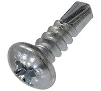 AERZETIX - Juego de 100 - Tornillo para chapa Autoperforante - Cabeza cilíndrica abombada - Ø4.2x13mm - DIN 7504 N - Acero galvanizado - Huella Cruciforme - Bricolaje - Renovación - C44718