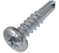 AERZETIX - Juego de 100 - Tornillo para chapa Autoperforante - Cabeza cilíndrica abombada - Ø4.2x16mm - DIN 7504 N - Acero galvanizado - Huella Cruciforme - Bricolaje - Renovación - C44719