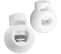 AERZETIX - Juego de 12 Bloqueo de cordón redondas 15mm y 18mm - Cierre Cordón 1 Orificio con Resorte - Bloqueador Cuerda - Color Blanco - Tope Cordones para Abbigliamento - en Plástico