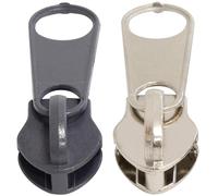 AERZETIX - Juego de 12 cursores N°10 no bloqueables para cremallera espiral | en metal color plata y gris oscuro | accesorio para ropa bolsas proyecto de costura y decoración