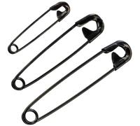 AERZETIX - Juego de 12 imperdibles de Seguridad clásicos 28mm 40mm 50mm - en Metal - Color Negro - para Textiles Costura Manualidades joyería