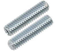 AERZETIX - Juego de 12 Tornillos Prisioneros sin Cabeza M4x16mm con Punta Plana - Huella HEX2 a 6 Lados Hueca - en Acero - Color Plata