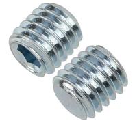 AERZETIX - Juego de 12 Tornillos Prisioneros sin Cabeza M5x5mm con Punta Plana - Huella HEX2.5 a 6 Lados Hueca - en Acero - Color Plata