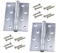 AERZETIX - Juego de 2 Bisagras para Puertas 100x75mm con Rodamiento de Bolas - Elemento de Unión para Carpintería - en Latón - Acabado Satinado - Renovación Puerta Armario