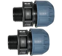 AERZETIX - Juego de 2 - Manguito Adaptador Roscado - Reductor de Compresión Recto - Conexión Rosca Macho 1'' - para Tubería de Agua Ø32mm - en Polipropileno - Conector Reparador