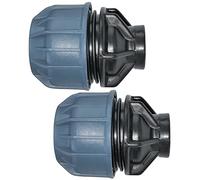 AERZETIX - Juego de 2 - Manguito/Adaptador Roscado - Reductor de Compresión Recto - Racor Roscado Hembra 1/2" - para Tubo Ø32mm - en Polipropileno - Conector/Reparador