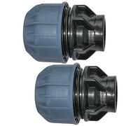 AERZETIX - Juego de 2 - Manguito/Adaptador Roscado - Reductor de Compresión Recto - Racor Roscado Hembra 3/4" - para Tubo Ø32mm - en Polipropileno - Conector/Reparador