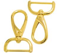 AERZETIX - Juego de 2 mosquetones giratorios 360° con eslabón | para cintas 25 mm | para manualidades creativas, asas de bolsos, proyectos de artesanía decorativa | de metal color dorado