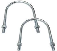 AERZETIX - Juego de 2 Pernos en U y 4 Tuercas M12-170x115mm - Acero Carbono Galvanizado - para Tuberías - Color Gris Plata - C48546