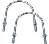 AERZETIX - Juego de 2 Pernos en U y 4 Tuercas M12-193x135mm - Acero Carbono Galvanizado - para Tuberías - Color Gris Plata - C48548