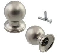 AERZETIX - Juego de 2 Pomos Esféricos/Bola para Mueble Ø18mm - Tirador Botón Puerta Armario Alacena Cajón - en Metal - Acabado Satinado - Decoración Interior Cocina Salón