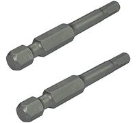 AERZETIX - Juego de 2 Puntas de atornillado alargado hexagonal 1/4'' (6.3mm) 4mm/50mm para tornillos hexagonal/6 lados - DIN 3126 - en acero S2 dureza 58-62 - C50082