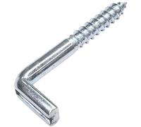 AERZETIX - Juego de 20 - Gancho en forma de L Ø4.4x40mm - tornillo para madera roscado - escarpia para atornillar - alcayatas con rosca - C47885