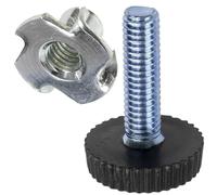 AERZETIX - Juego de 20 Patas niveladoras Regulables para Muebles M6 + 20 Tuercas en Garra de Golpe M6x10 Accesorios de nivelación para Mueble de Madera Montaje y ensamblaje