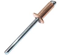 AERZETIX - Juego de 20 Remaches Ciegos Estándar Ø4.8x12mm Cobre/Acero - DIN 7337 - Cabeza Plana - C48067