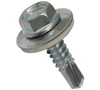 AERZETIX - Juego de 20 Tornillos Autoperforantes M6.3x25mm con Arandela de Estanqueidad - Huella Hexagonal 10mm - Acero Galvanizado - DIN7504K - para Chapa Metal Canalones Paneles Sándwich