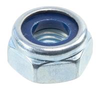 AERZETIX - Juego de 20 Tuercas autoblocantes M10x1.25mm hexagonales con rosca paso reducido - en acero galvanizado - color plata - montaje fijación uso general