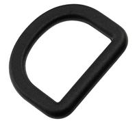 AERZETIX - Juego de 24 anillas para bolsos en forma de D semicircular | pasador de 25mm | para correas cintas cinturones decoración proyectos creativos | color negro | de plástico