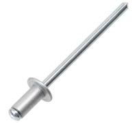 AERZETIX - Juego de 25 remaches ciegos Ø4x8 mm con cabeza plana RAL 9006 aluminio claro | aluminio/acero | fijación estéticas rápida para chapa, perfiles y ensamblajes metálicos