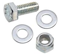 AERZETIX - Juego de 25 tornillos de cabeza hexagonal M4x10 mm + 50 arandelas + 25 tuercas hexagonales autoblocantes M4 | para bricolaje y fijación ligera | en acero