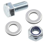 AERZETIX - Juego de 25 tornillos de cabeza hexagonal M5x10 mm + 50 arandelas + 25 tuercas hexagonales autoblocantes M5 | para bricolaje y fijación ligera | en acero