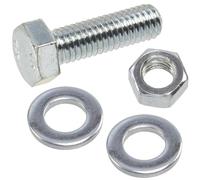 AERZETIX - Juego de 25 tornillos M5x16 mm con cabeza hexagonal + 50 arandelas M5x10 mm + 25 tuercas hexagonales M5 para bricolaje y fijación ligera | en acero