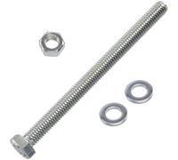 AERZETIX - Juego de 25 tornillos M5x50 mm con cabeza hexagonal + 50 arandelas M5x10 mm + 25 tuercas hexagonales M5 para bricolaje y fijación ligera | en acero